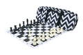 Deluxe Chess Set Combination and Triple Weighted Regulation Pieces | Thin Mousepad Chess Board | Deluxe Bag