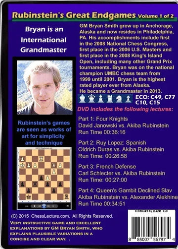 Rubinstein's Great Endgames - 2 DVDs - Chess Lecture - Volume 137