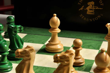 The Grandmaster Chess Set, Box, & Board Combination - Green Gilded