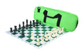 Deluxe Chess Set Combination and Triple Weighted Regulation Pieces | Thin Mousepad Chess Board | Deluxe Bag