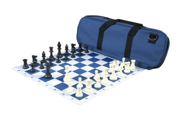 Deluxe Chess Set Combination and Single Weighted Regulation Pieces | Thin Mousepad Chess Board | Deluxe Bag