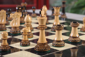 The Burnt Golden Rosewood Club Series Chess Pieces - 3.75