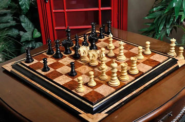 IMPERFECT - 4.4" Savano - GENUINE EBONY / BOXWOOD - Wood Chess Pieces