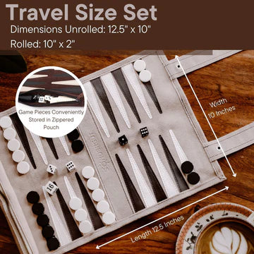 Sondergut Backgammon Roll-Up Travel Set
