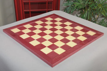 Redwood Burl & Maple Signature Traditional Chess Board - Gloss Finish