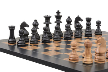 Rechapados Ferrer Chess Set and Black Olive Chess Board Combination