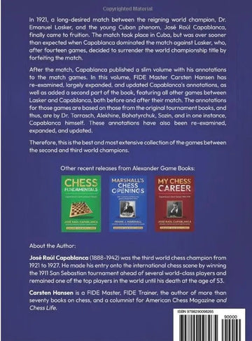 Lasker-Capablanca - World Chess Championship Match 1921 - Expanded and Updated Edition