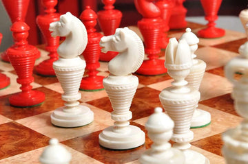 The Anglo-Dutch Reproduction Luxury Bone Chess Pieces - 4.5