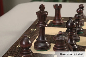 The Grandmaster Series Gilded Chess Pieces - 3.25