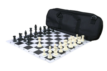 Deluxe Chess Set Combination and Single Weighted Regulation Pieces | Thin Mousepad Chess Board | Deluxe Bag