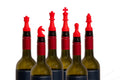 Set of Colored Wine Stopper Chess Pieces - 6 Pieces