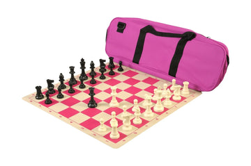Deluxe Chess Set Combination and Single Weighted Regulation Pieces | Silicone Chess Board | Deluxe Bag