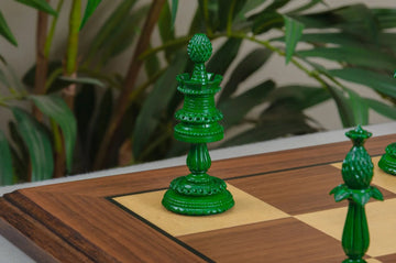 The Lund Anglo-Indian Reproduction Luxury Bone Chess Pieces - 4.75