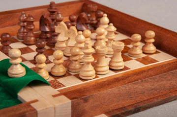 BOOK WOODEN MAGNETIC Travel Chess Set - LARGE