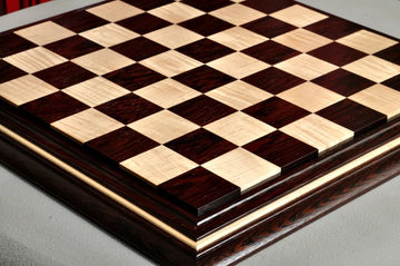 Signature Contemporary II Chess Board - African Palisander/ Curly Maple - 2.5