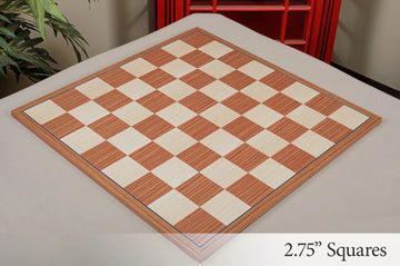 Teak and Bird's Eye Maple Standard Traditional Chess Board