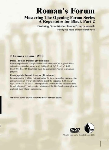 E-DVD ROMAN'S LAB - VOLUME 32 - Mastering The Opening Forum Series - A Repertoire For Black - PART 2