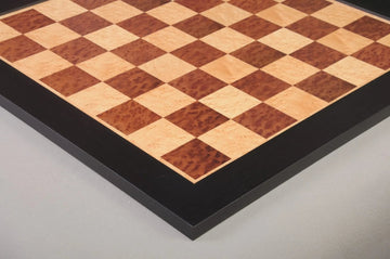 Vavona Burl, Genuine Ebony & Bird's Eye Maple Signature Traditional Chess Board