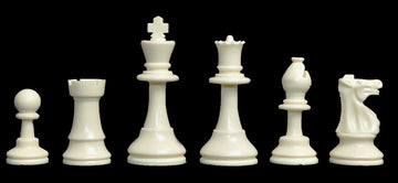 Standard Chess Set Combination - Solid Plastic Regulation Pieces | Vinyl Chess Board | Standard Bag