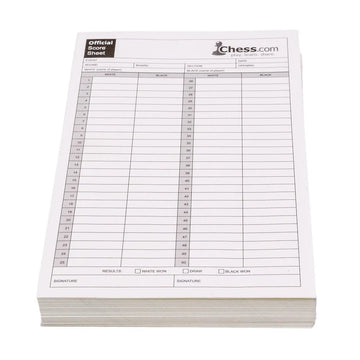 Chess.com Carbonless Copy Score Sheets - 100 Sheets