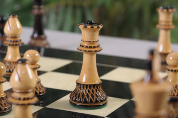 The Burnt Golden Rosewood Club Series Chess Pieces - 3.75