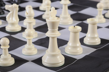 Regulation Tournament Chess Pieces and Cinch Chess Board Bag Combo - TRIPLE WEIGHTED