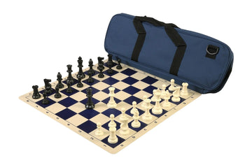 Deluxe Chess Set Combination and Triple Weighted Regulation Pieces | Silicone Chess Board | Deluxe Bag