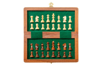 FOLDING WOODEN MAGNETIC Travel Chess Set - 7