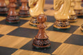 The Burnt Golden Rosewood Zagreb Series Chess Set, Box, & Satin Board Combination