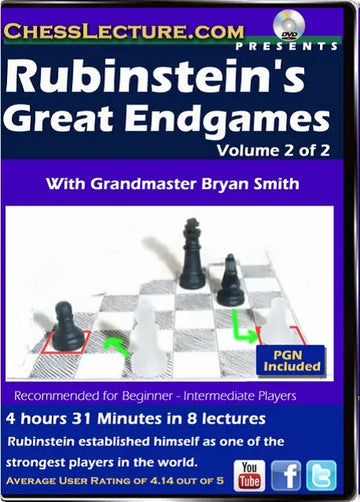 E-DVD Rubinstein’s Great Endgames - 2 DVDs - Chess Lecture - Volume 137