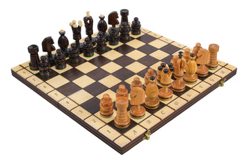 The Large King's Chess Set with Brass Inlay & Board