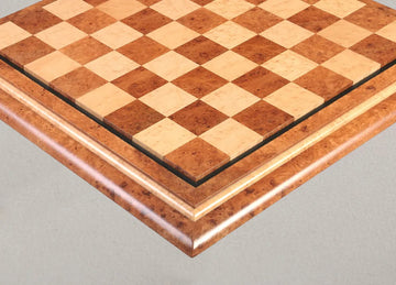 Signature Contemporary V Luxury Chess board - OLMO BURL / BIRD'S EYE MAPLE - 2.5