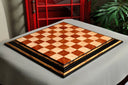 Signature Contemporary Chess Board - RED AMBOYNA  / BIRD'S EYE MAPLE - 2.5" Squares