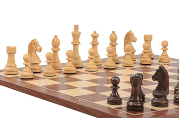 Rechapados Ferrer Chess Set and Mahogany Chess Board Combination