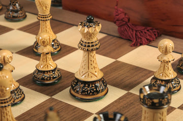 The Burnt Zagreb '59 Series Chess Set, Box, & Board Combination