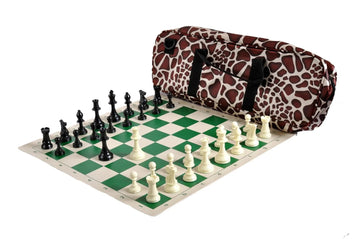 Deluxe Chess Set Combination and Single Weighted Regulation Pieces | Vinyl Chess Board | Deluxe Bag