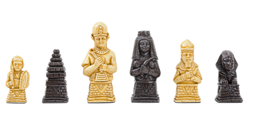 The Egyptian Series Chess Pieces - 3.7" King - Brown and Natural