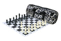 Deluxe Chess Set Combination and Triple Weighted Regulation Pieces | Thin Mousepad Chess Board | Deluxe Bag
