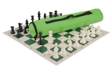 Quiver Chess Set Combination - Single Weighted Regulation Pieces | Vinyl Chess Board | Quiver Bag