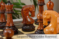 The Burnt Golden Rosewood Leningrad Series Chess Pieces - 4.0