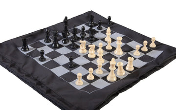 Analysis Chess Pieces and Cinch Chess Board Bag Combo