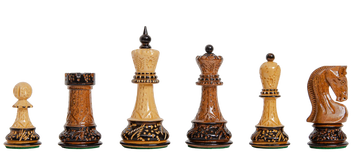 The Burnt Golden Rosewood Zagreb '59 Series Chess Pieces - 3.875" King