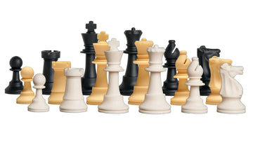 Regulation Silicone Tournament Chess Pieces - 3.5