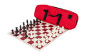 Deluxe Chess Set Combination - Solid Plastic Regulation Pieces | Vinyl Chess Board | Deluxe Bag