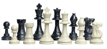 Regulation Tournament Chess Pieces and Chess Board Combo - SOLID PLASTIC