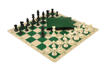 Basic Chess Set Combination with Silicone Chess Board and Single Weighted Regulation Plastic Chess Pieces