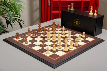 The Library Club Series Chess Set, Box, & Board Combination