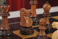 The Burnt Golden Rosewood Reykjavik II Series Chess Set, Box, & Gloss Board Combination