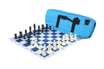 Deluxe Chess Set Combination and Single Weighted Regulation Pieces | Thin Mousepad Chess Board | Deluxe Bag
