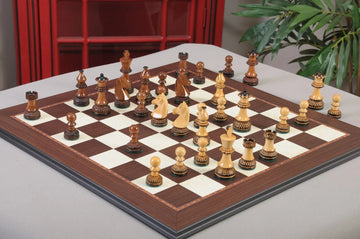 The Burnt Golden Rosewood Championship Series Chess Pieces - 3.75